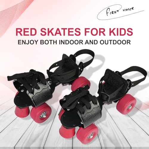 First Choice Senior Tenacity Roller Skates with Brakes | Roller Blades for Kids | Adjustable Shoe Size | Ideal for Indoor and Outdoor Inline_Skate_Wheel | Suitable for Age Group Above 9 Years (Red) - Image 3