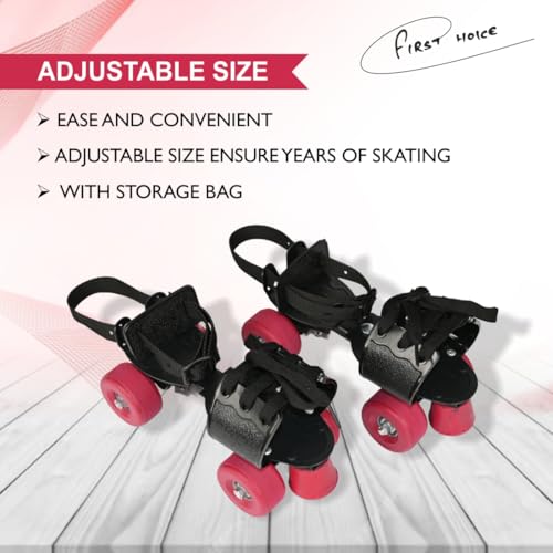 First Choice Senior Tenacity Roller Skates with Brakes | Roller Blades for Kids | Adjustable Shoe Size | Ideal for Indoor and Outdoor Inline_Skate_Wheel | Suitable for Age Group Above 9 Years (Red) - Image 5