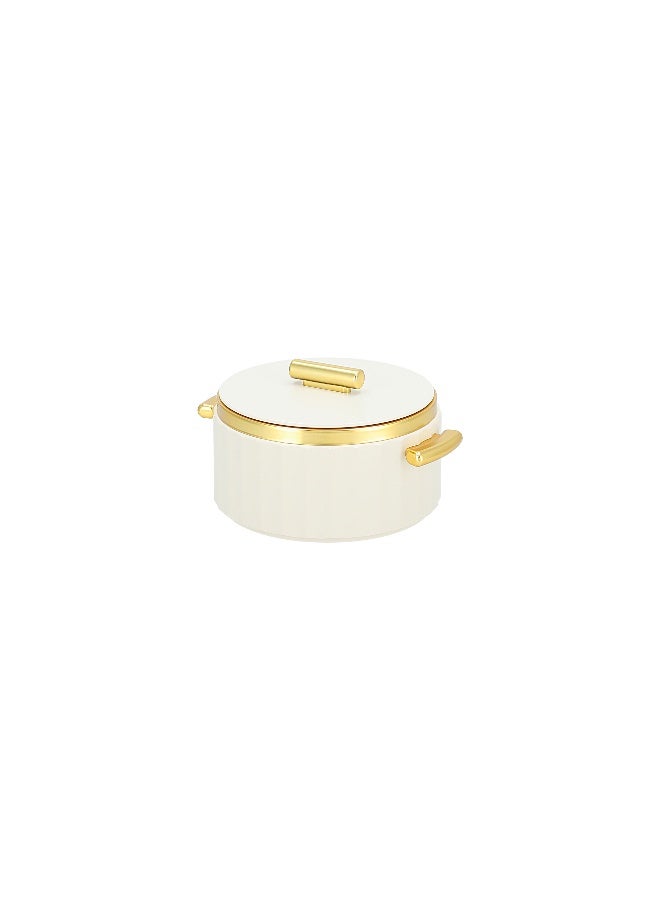 La Mesa LA MESA FOOD WARMER 1 LITER  MATT WHITE BODY+MATT GOLD  - Image 3