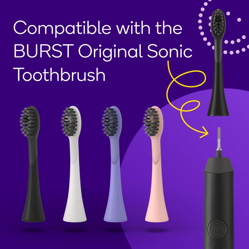 BURST Genuine Replacement Heads for Original Sonic Electric Toothbrush (Black/3 Pack) | Ultra Soft Bristles for a Deep Clean | Stain & Plaque Removal - Image 3