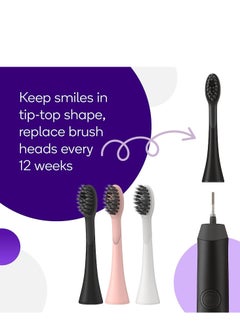 BURST BURST Toothbrush Heads - Genuine BURST Electric Toothbrush Replacement Heads for BURST Sonic Toothbrush – Charcoal Soft Bristles for Deep Clean, Stain & Plaque Removal - 3-Pack, Black  - Image 4
