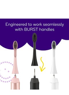 BURST BURST Toothbrush Heads - Genuine BURST Electric Toothbrush Replacement Heads for BURST Sonic Toothbrush – Charcoal Soft Bristles for Deep Clean, Stain & Plaque Removal - 3-Pack, Black  - Image 5