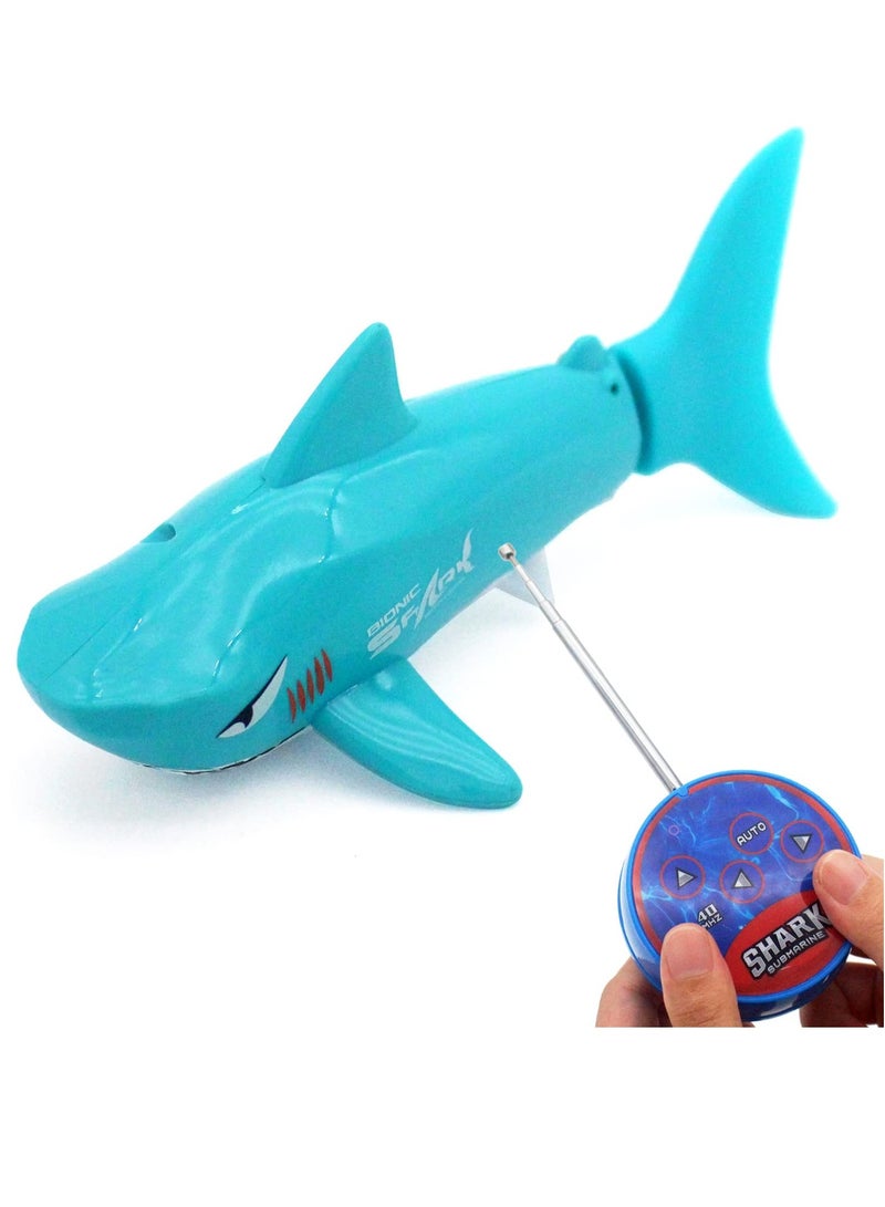 Mini RC Shark Boat - Remote Control Swimming Toy for Kids, Perfect Birthday Gift for Pool Fun (Blue) - Image 1