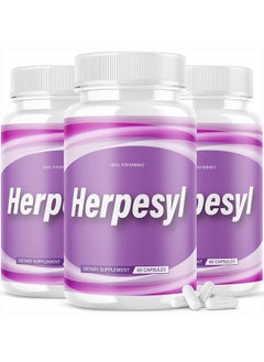(3 Pack) Herpesyl Pills Capsules Supplement Tablets Purple Bottle (180 Capsules)
