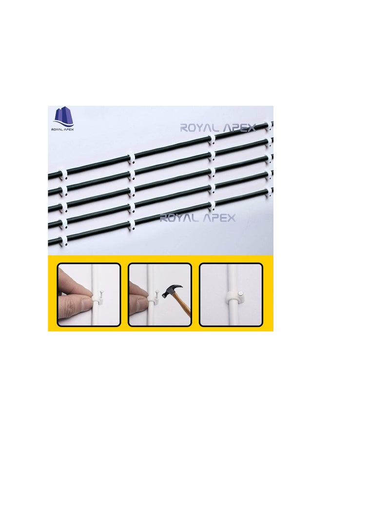 Electrical Cable Wire Round Clips Steel Nails Tacks Holder for Organizing Electric Wires Cables Lines White 22mm  100Pcs  - Image 3