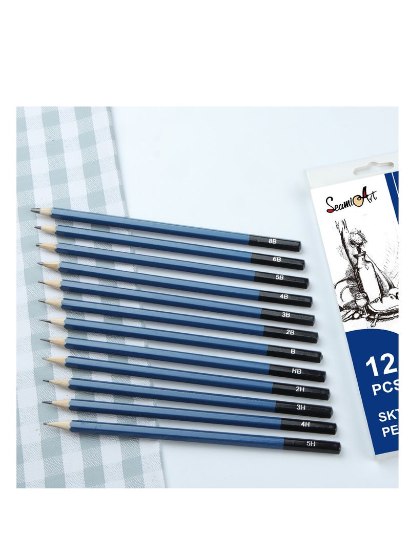فن البحارة مجموعة من 12 قلم رصاص للتخطيط5H 4H 3H 2H HB B 2B 3B 4B 5B 6B 8B - Image 3