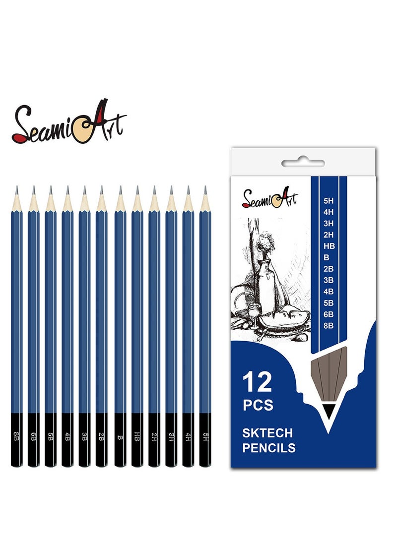 فن البحارة مجموعة من 12 قلم رصاص للتخطيط5H 4H 3H 2H HB B 2B 3B 4B 5B 6B 8B - Image 1