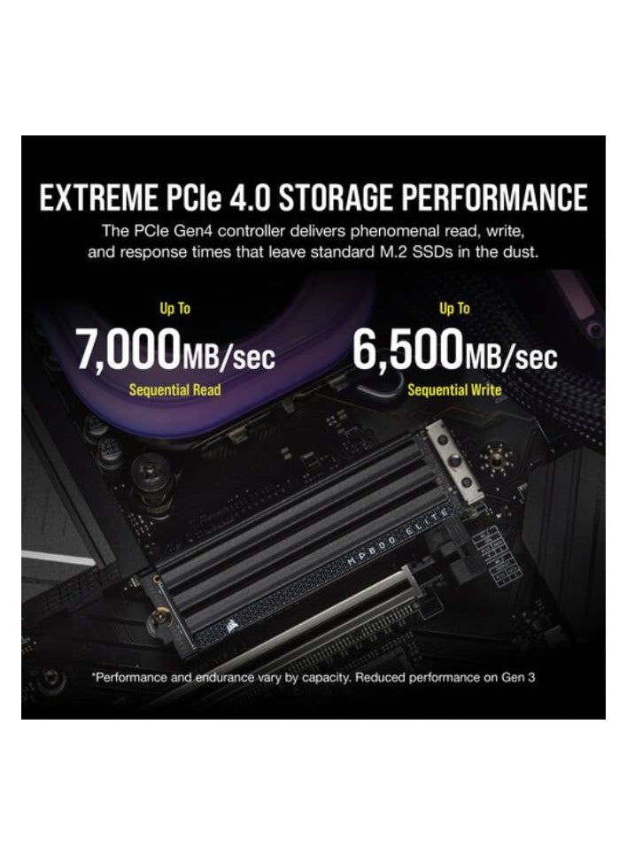 كورسير 1 تيرابايت MP600 ELITE NVMe PCIe 4.0 M.2 SSD داخلي (وحدة تبريد) 1 تيرابايت - Image 4