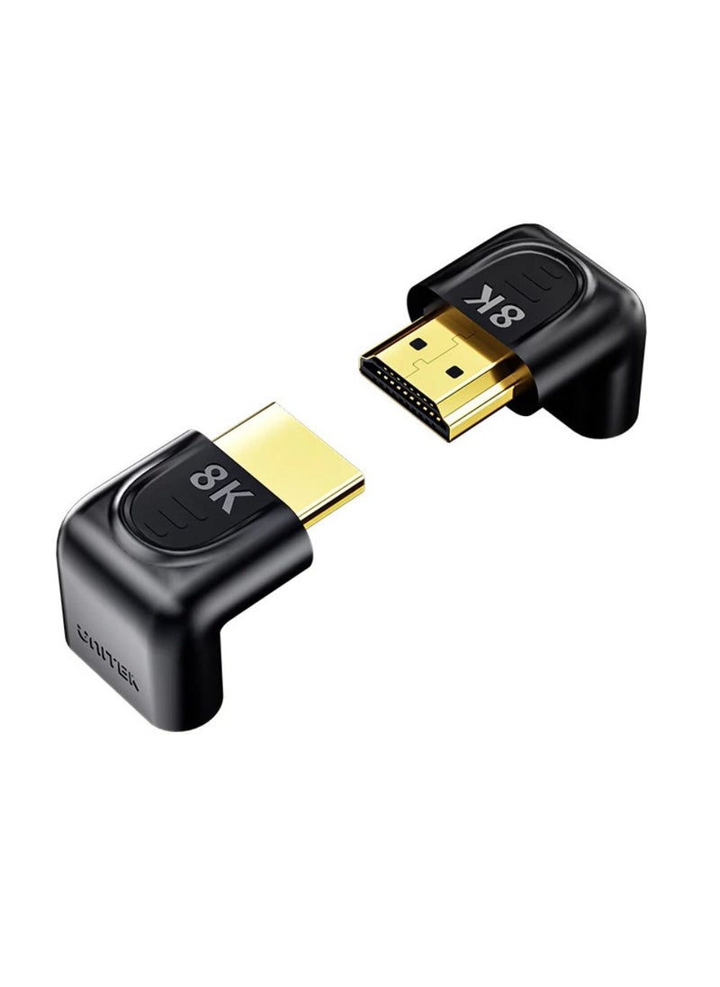 UNITEK UNITEK 8K Ultra High Definition HDMI Right Angle Adapter – Flexible 90 and 270 Degree Rotatable Connector for Space-Saving, High-Speed 48Gbps HDMI 2.1 Compatibility  - Image 1
