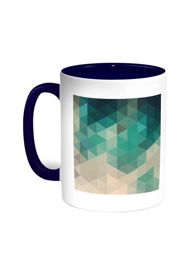 RKN Colour Triangles Printed Coffee Mug Blue/White 11ounce - Image 2