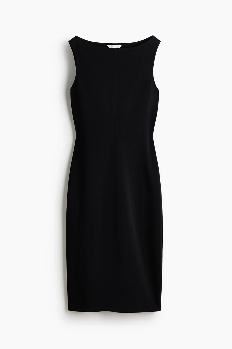 Boat-neck jersey dress