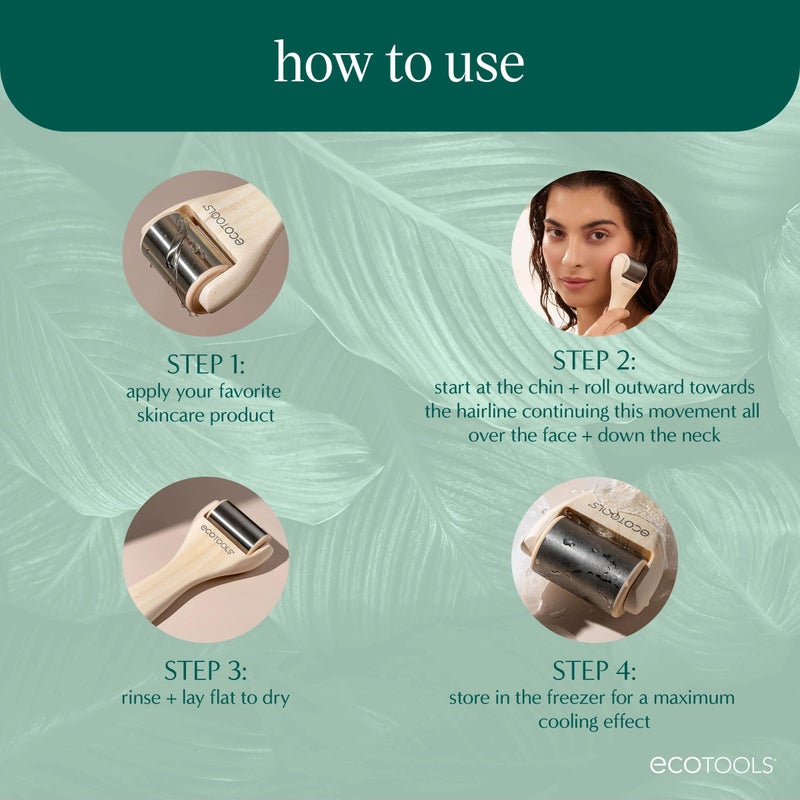 EcoTools Ice Roller, Lifts & Depuffs Skin, Stainless Steal Cooling Roller For Face & Neck, Provides Relaxation While Sculpting, Eco Friendly, Vegan, & Cruelty Free Skincare Tool, 1 Count - Image 5