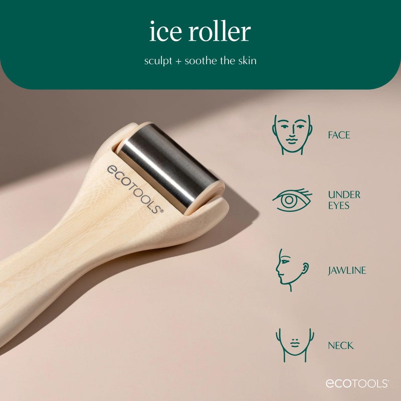 EcoTools Ice Roller, Lifts & Depuffs Skin, Stainless Steal Cooling Roller For Face & Neck, Provides Relaxation While Sculpting, Eco Friendly, Vegan, & Cruelty Free Skincare Tool, 1 Count - Image 4