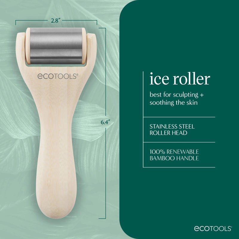 EcoTools Ice Roller, Lifts & Depuffs Skin, Stainless Steal Cooling Roller For Face & Neck, Provides Relaxation While Sculpting, Eco Friendly, Vegan, & Cruelty Free Skincare Tool, 1 Count - Image 3