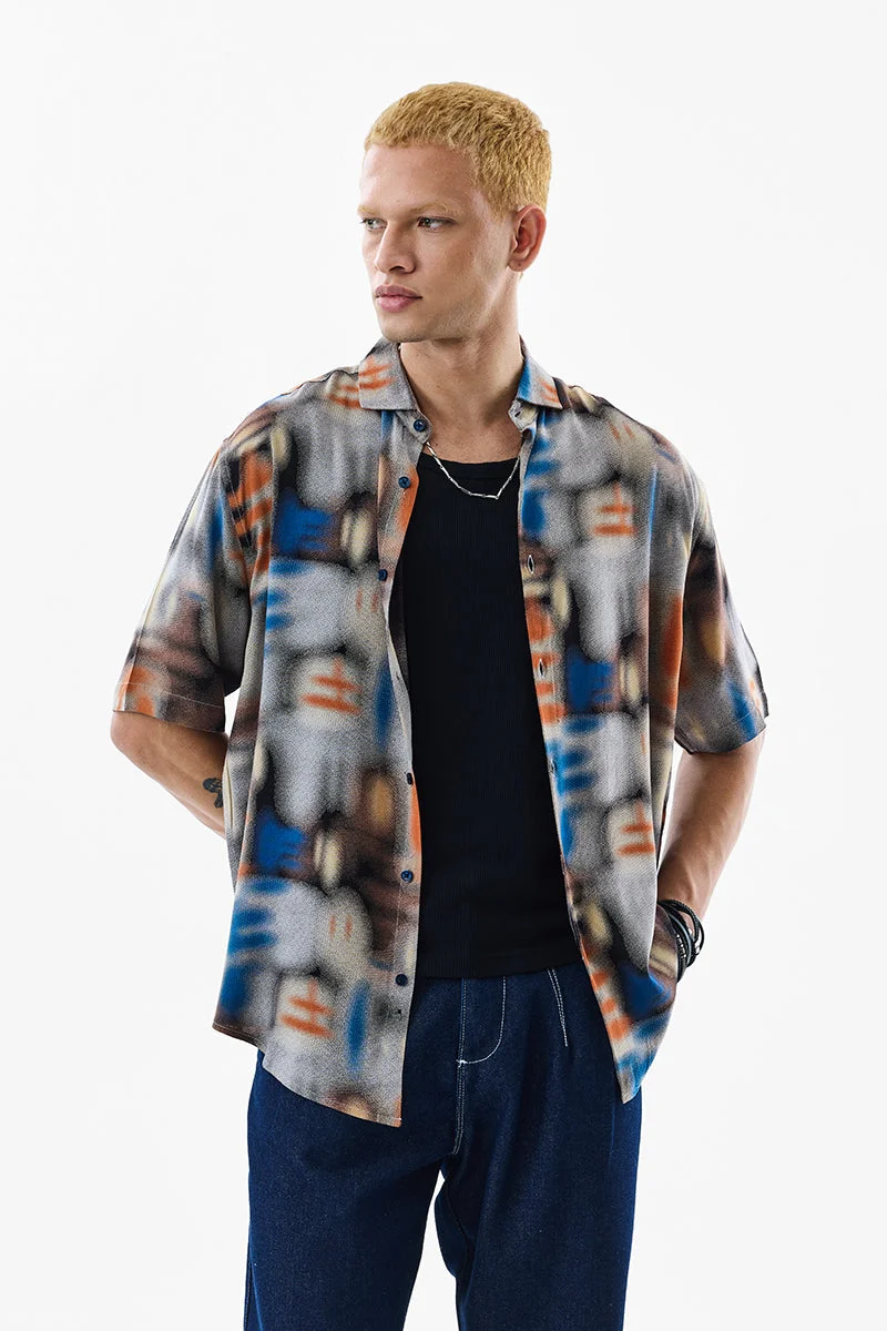 SNITCH Regular Fit 100% Viscose Abstract Shirt