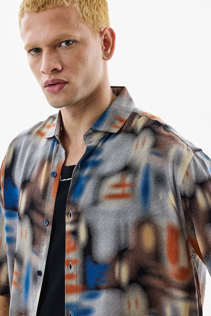 SNITCH Regular Fit 100% Viscose Abstract Shirt