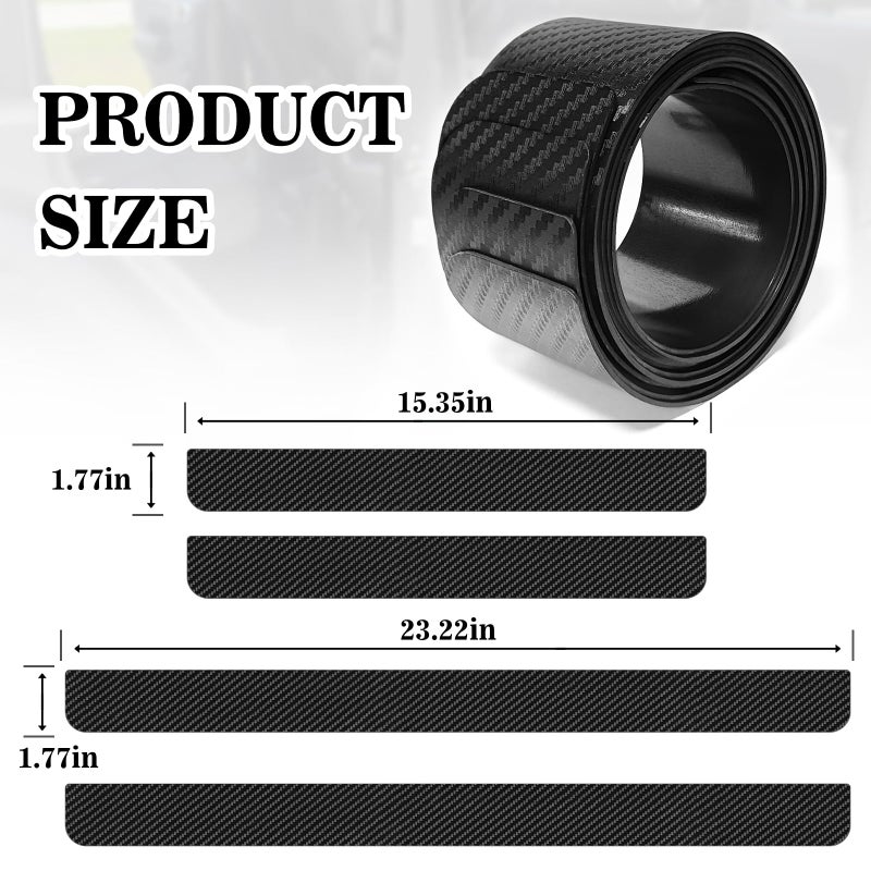 Ruautumn No Adhesive Magnetic Car Door Sill Protector, Anti-Scratch Carbon Fiber Door Entry Guard, Universal Door Threshold Protector Cover Fits for Most Cars(Carbon Fiber Black) - Image 3