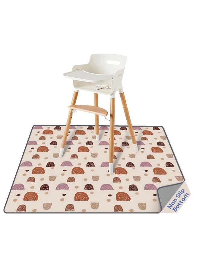 Blissful Diary Chair Mat, 51 x 51 Inch, Medium, Rainbow, Boho, Waterproof, Anti-Slip, Polyester, Spill Mat for High Chair, Protector for Arts, Crafts, Playtime - Image 1