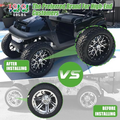 10L0L Universal Golf Cart SS Wheel Center Cap Cover for Yamaha, EZGO, Club Car, 4 PCS (Chrome) - Image 2