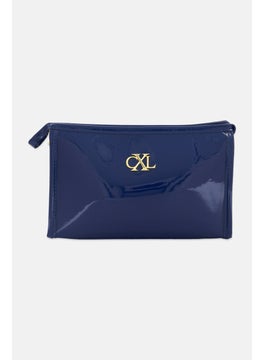 CXL by Christian Lacroix Women Brand Logo Cosmetic Pouch, Dark Blue  - Image 1