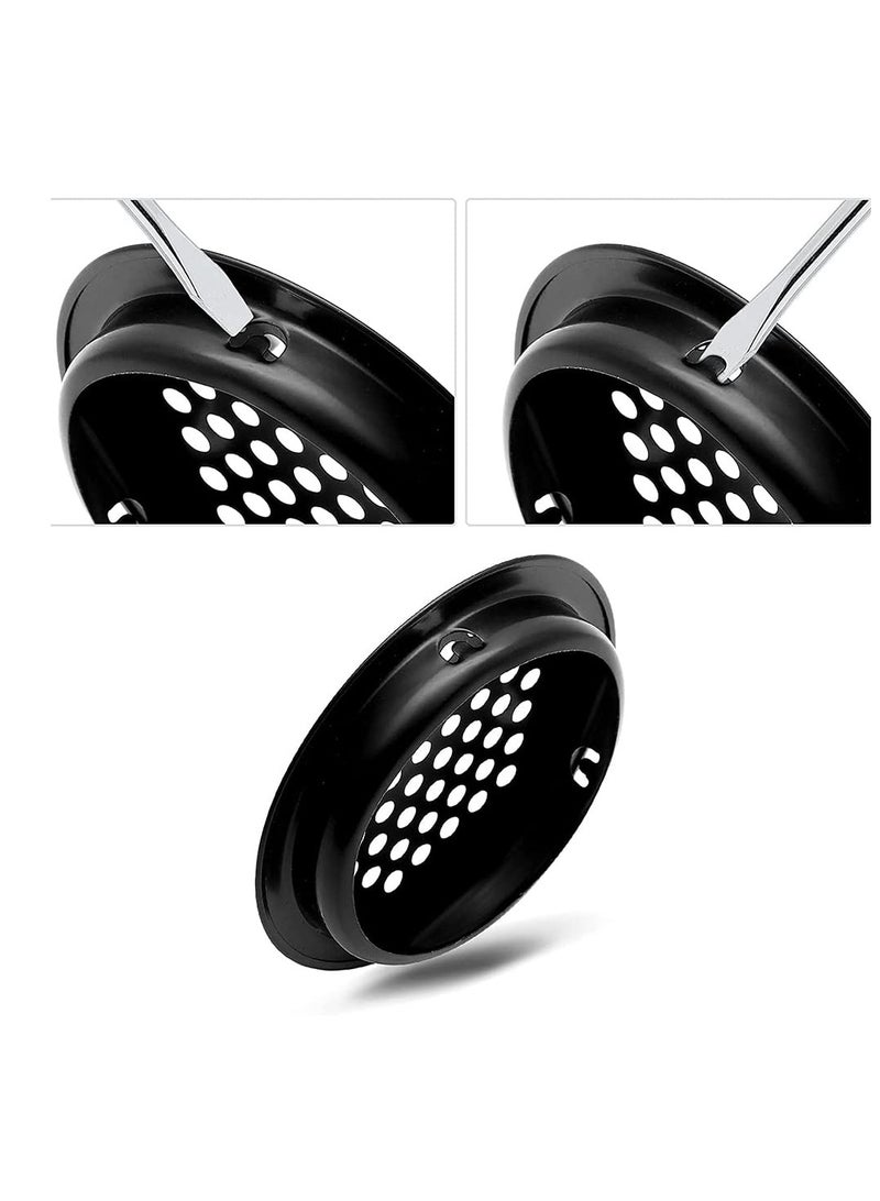 Excefore Round Ventilation Grilles Air Vent Covers, Circle Moisture Proof Ventilation Holes, 12 Pcs Mesh Hole Stainless Steel Air Vent Cover, for Bathroom Kitchen Cupboard Wardrobe Black  - Image 5
