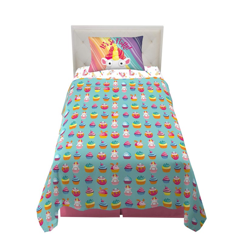 Franco Kids Bedding Sheet Set 3 Piece Twin Size Fluffy Unicorn