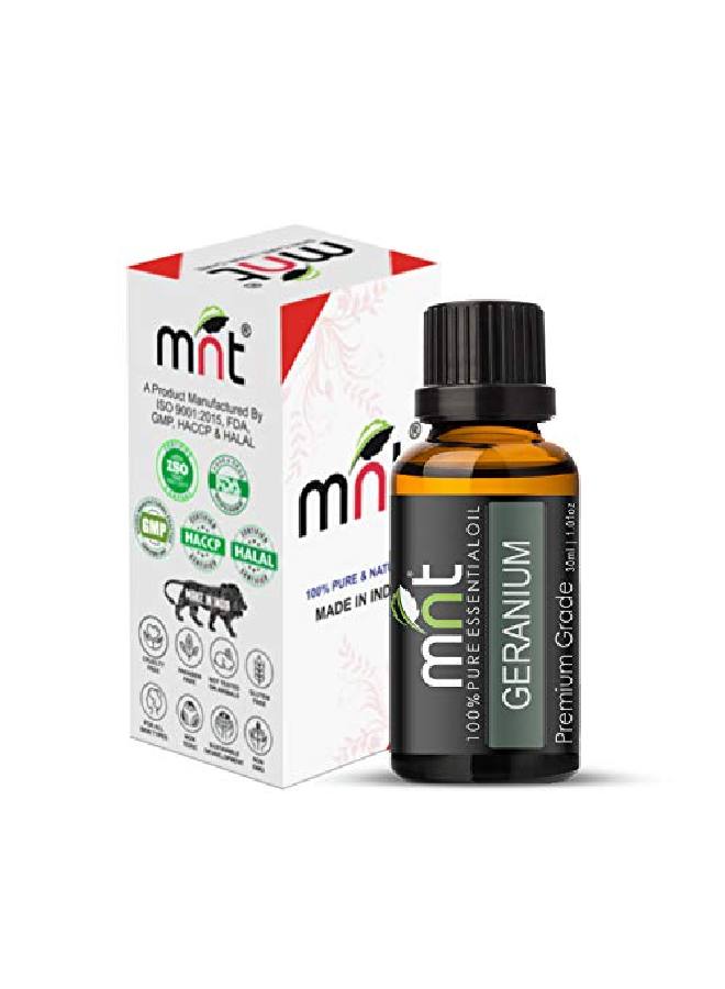 MNT Geranium Essential Oil 100% Pure l & Undiluted Oil for Face Hair and Skin (30ML) - Image 3