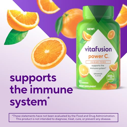 VITAFUSION Sugar Free Power C Vitamin C Gummies, Daily Adult Vitamins for Immune System Support (1), Orange Flavor, 90 Count - Image 2
