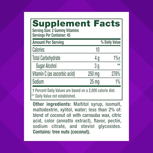 VITAFUSION Sugar Free Power C Vitamin C Gummies, Daily Adult Vitamins for Immune System Support (1), Orange Flavor, 90 Count - Image 3