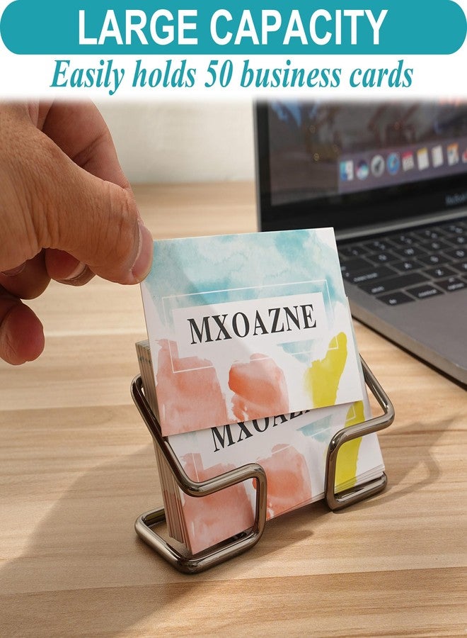 حامل بطاقات عمل MXOAZNE للمكتب، حامل عرض بطاقات عمل معدني، حامل بطاقات عمل عصري، حامل بطاقات عمل مكتبي للمكتب والمنزل والمدرسة، عبوة من قطعتين، أسود - Image 4