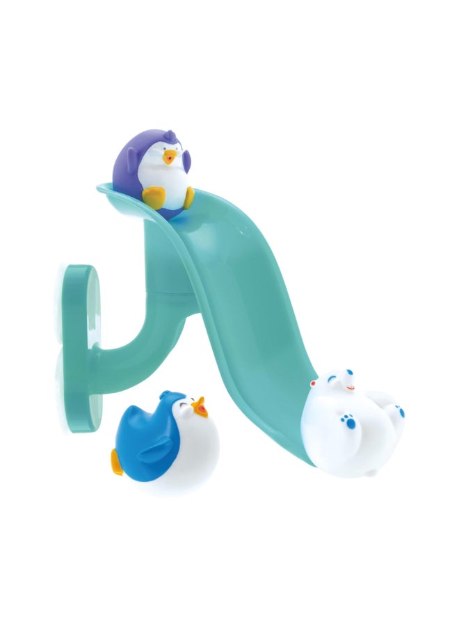 Nuby Penguin Slide Bath Toy, Interactive Baby Bath Water Play Toy with Sliding Penguin Feature for Bath Time Fun and Learning, Assorted - Image 1