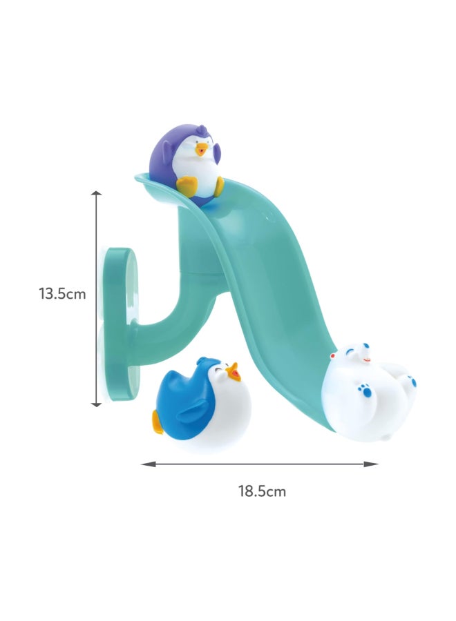 Nuby Penguin Slide Bath Toy, Interactive Baby Bath Water Play Toy with Sliding Penguin Feature for Bath Time Fun and Learning, Assorted - Image 2