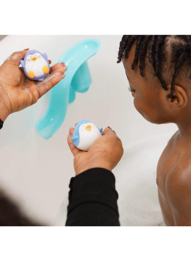 Nuby Penguin Slide Bath Toy, Interactive Baby Bath Water Play Toy with Sliding Penguin Feature for Bath Time Fun and Learning, Assorted - Image 3