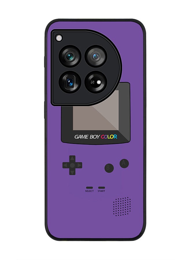 Stylizedd Rugged Black edge case for OnePlus 12R / OnePlus Ace 3 5G, Slim fit Case Flexible Rubber Edges Anti Drop TPU Gel Thin Cover - Gameboy Color - Purple - Image 1