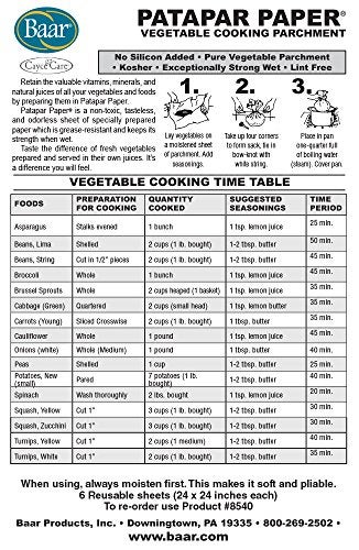 baar Patapar Paper, Vegetable Cooking Parchment - 24"x24", 6 Reusable Sheets - Image 2