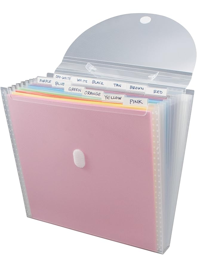 Advantus Storage Studios Expandable Paper Organizer 12 Pockets 1.375 X 13.125 X 13.25 Inches Clear Ch93389 - Image 1