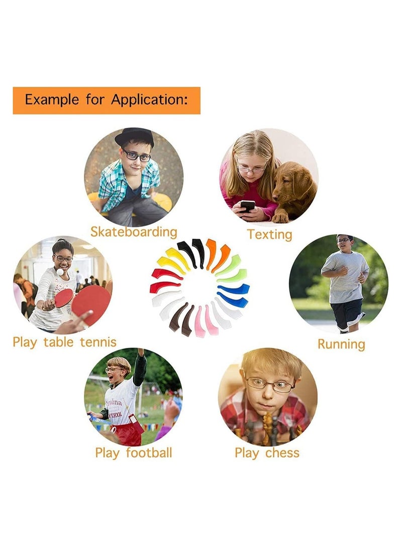 كول بيبي 10 أزواج من الأطفال والبالغين الرياضية حامل حزام النظارات، حامل سيليكون مضاد الانزلاق، مثبت النظارات للأذن، قطعة النظارات، رأس معبد النظارات - Image 2