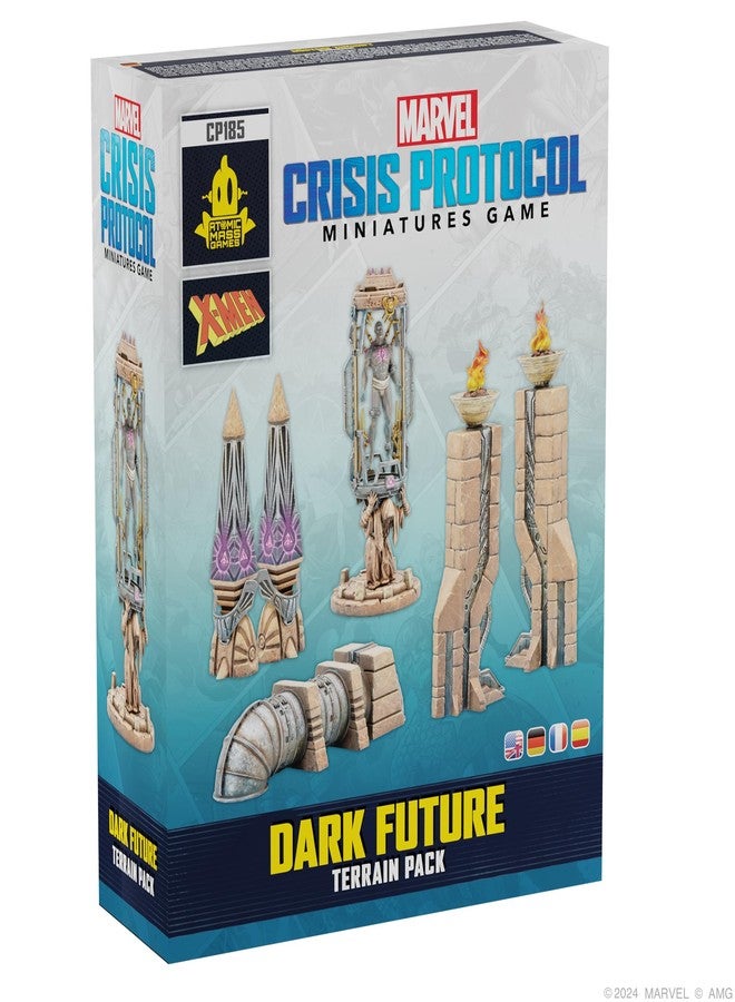 Asmodee Marvel: Crisis Protocol Dark Future Terrain Pack - Enhance Battles with Wakandan Statues & One-Shot Card! Tabletop Superhero Game, Ages 14+, 2 Players, 90 Min Playtime - Image 1