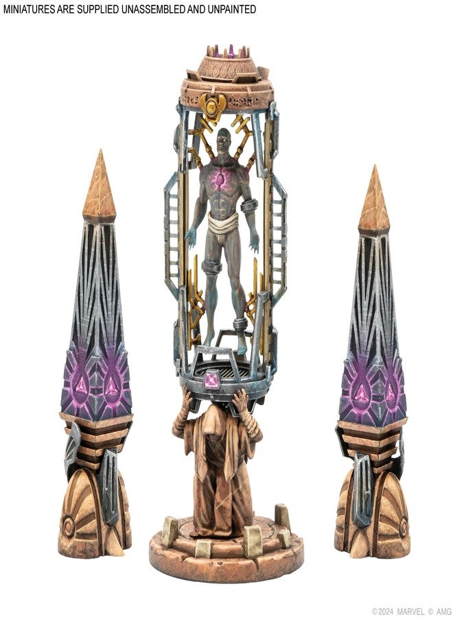 Asmodee Marvel: Crisis Protocol Dark Future Terrain Pack - Enhance Battles with Wakandan Statues & One-Shot Card! Tabletop Superhero Game, Ages 14+, 2 Players, 90 Min Playtime - Image 2