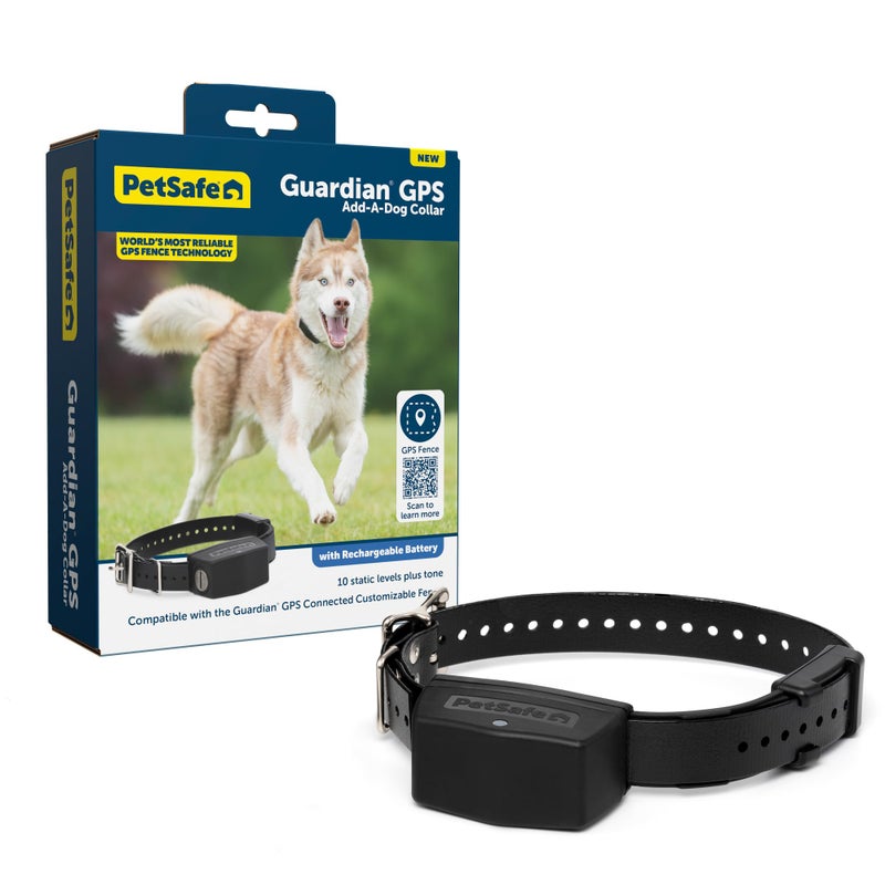 PetSafe Guardian GPS Connected Customizable Fence AddADog Collar Rechargeable Waterproof Adjustable Receiver Collar for GPS Fence for Dogs 5lb