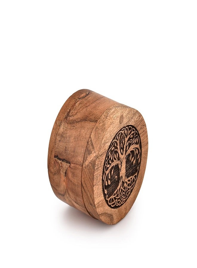 Kaizen Casa Spice Cellar Acacia Wood Wooden Salt Pinch Bowls | Wood Salt Pepper Keeper, Spice Bowls for Cooking,Sugar Holder for Kitchen (3.5" X 3.5" X 2.5") - Image 3