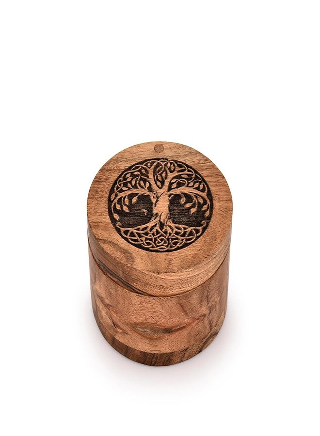 Kaizen Casa Spice Cellar Acacia Wood Wooden Salt Pinch Bowls | Wood Salt Pepper Keeper, Spice Bowls for Cooking,Sugar Holder for Kitchen (3.5" X 3.5" X 2.5") - Image 1
