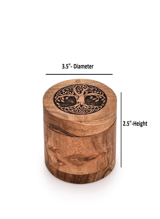 Kaizen Casa Spice Cellar Acacia Wood Wooden Salt Pinch Bowls | Wood Salt Pepper Keeper, Spice Bowls for Cooking,Sugar Holder for Kitchen (3.5" X 3.5" X 2.5") - Image 5