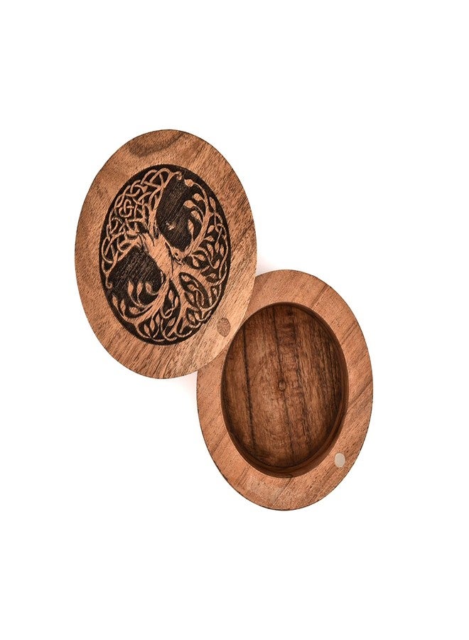 Kaizen Casa Spice Cellar Acacia Wood Wooden Salt Pinch Bowls | Wood Salt Pepper Keeper, Spice Bowls for Cooking,Sugar Holder for Kitchen (3.5" X 3.5" X 2.5") - Image 4
