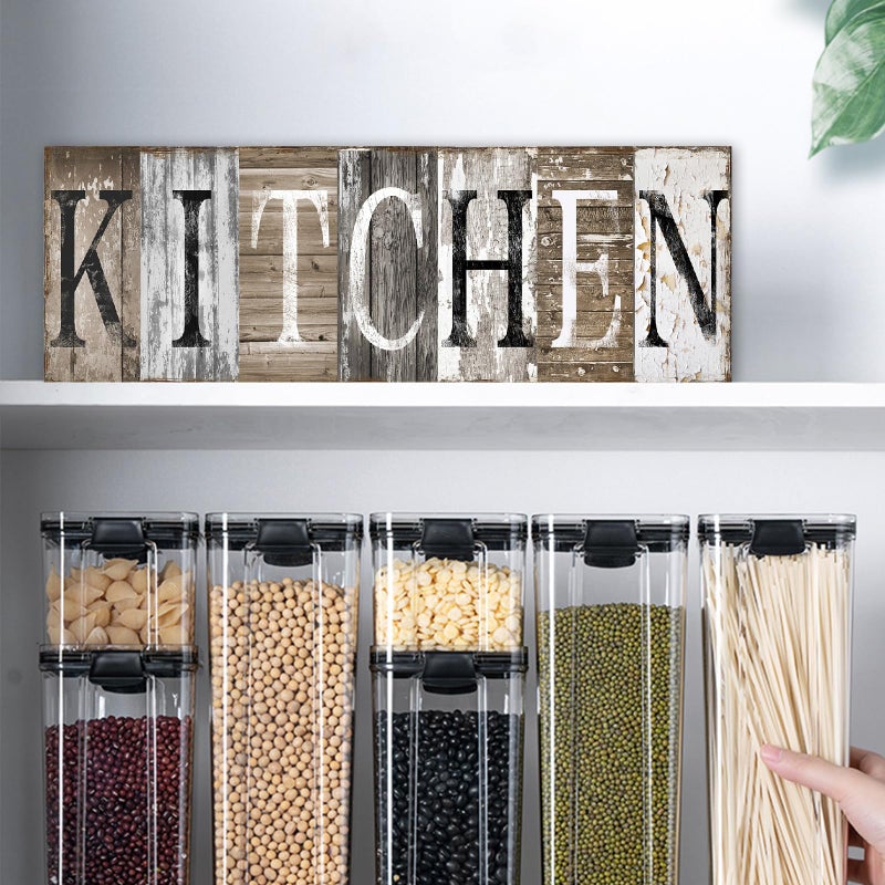 Pinetree Art Rustic Farmhouse Kitchen Decor Wall Sign with Solid Wood Inner Frame (23.6 x 7.9 inch) - Image 4