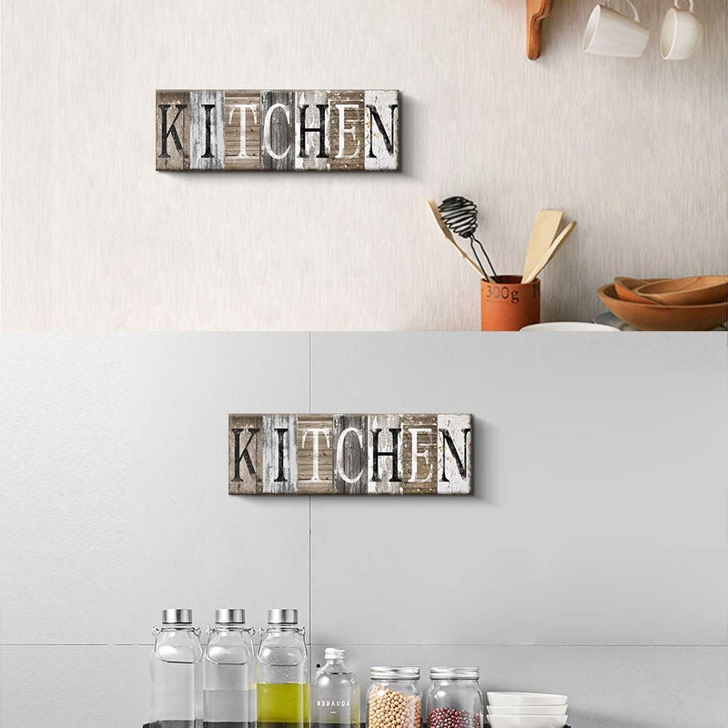 Pinetree Art Rustic Farmhouse Kitchen Decor Wall Sign with Solid Wood Inner Frame (23.6 x 7.9 inch) - Image 2