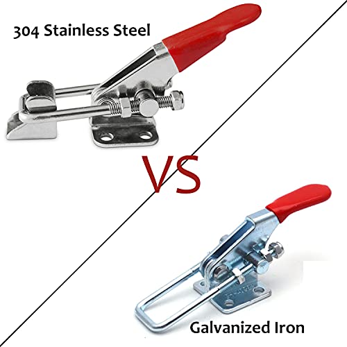 CUKAYO 2pcs Heavy Duty Toggle Clamp Capacity 400LBs, 304 Stainless Steel Adjustable U Bolt Holding Quick Release Latch (40323-2pcs) - Image 4