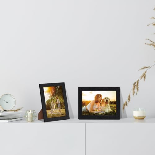 HORLIMER 4x6 Picture Frame Set of 15, Black Picture Frames Display 4 by 6 Photo for Wall or Tabletop - Image 2