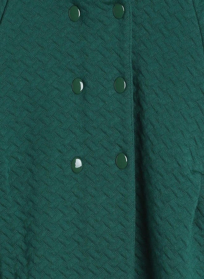 miniklub Baby Hooded Full Sleeve Knitted Cotton Green Color Jacket (3-6M) - Image 4