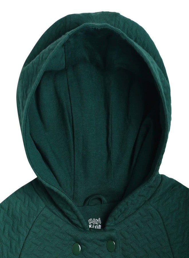 miniklub Baby Hooded Full Sleeve Knitted Cotton Green Color Jacket (3-6M) - Image 3